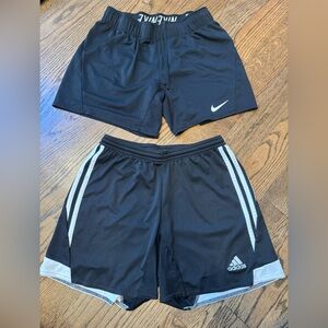 Nike Dri-Fit & Adidas Climacool Black Athletic Shorts Set | XS